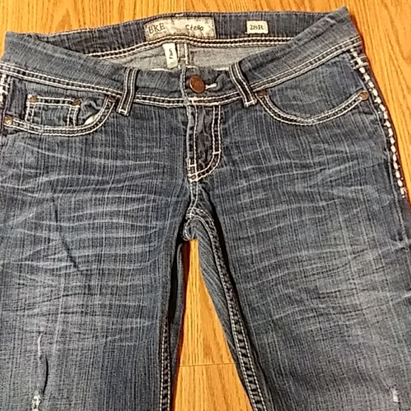 BKE Stella 28R Flare Rhinestones Embroidered Jeans - Picture 2 of 7